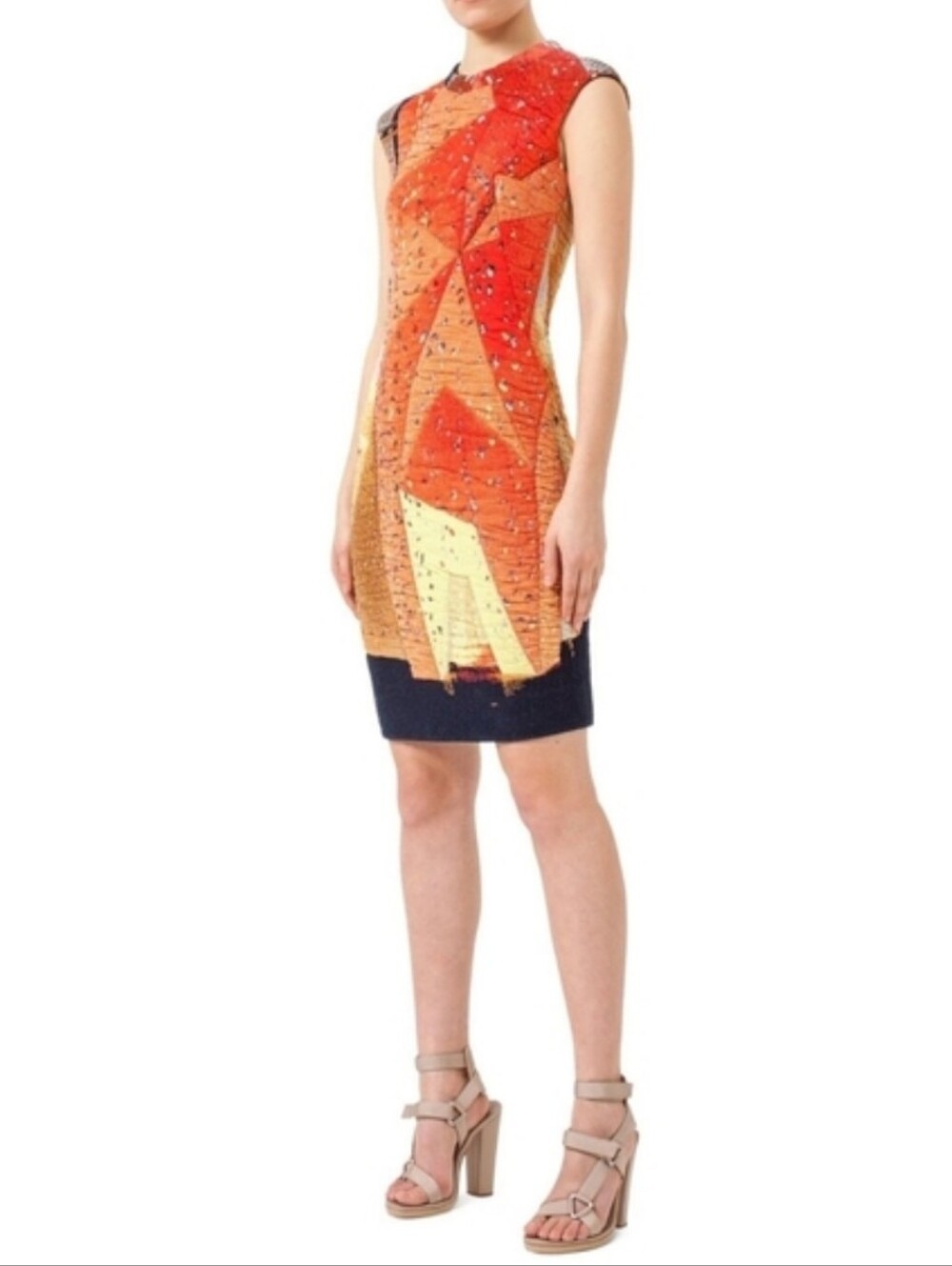 Akris Punto Rock Climbing Wall cap sleeve quilted dress 